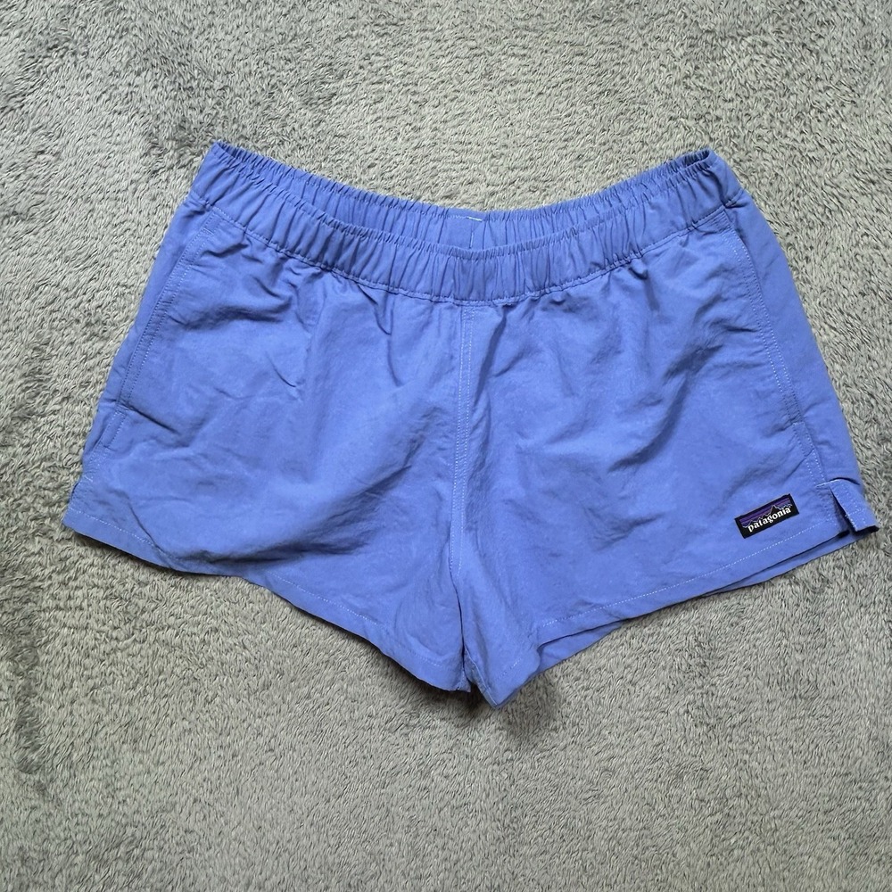 Patagonia Barely Baggie Shorts Women's S Blue Nylon Drawstring Hiking Pockets 3"